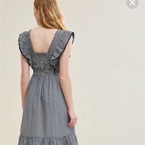 Aerie Black and White Checkered Midi Dress